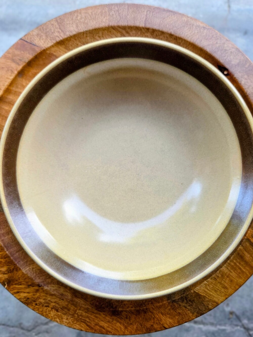 Japanese Hearthside Stoneware Neutral Ceramic Serving Bowl